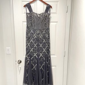 - Charcoal & silver sequin dress